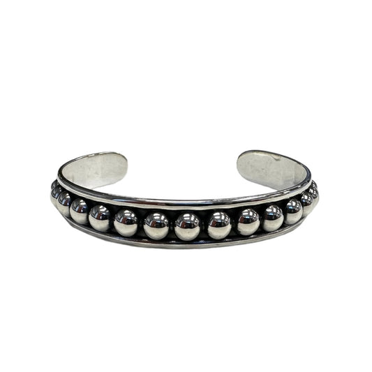 Ball Dot Row Cuff Bracelet 10mm Sterling Silver