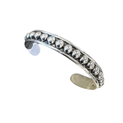 Ball Dot Row Cuff Bracelet 10mm Sterling Silver