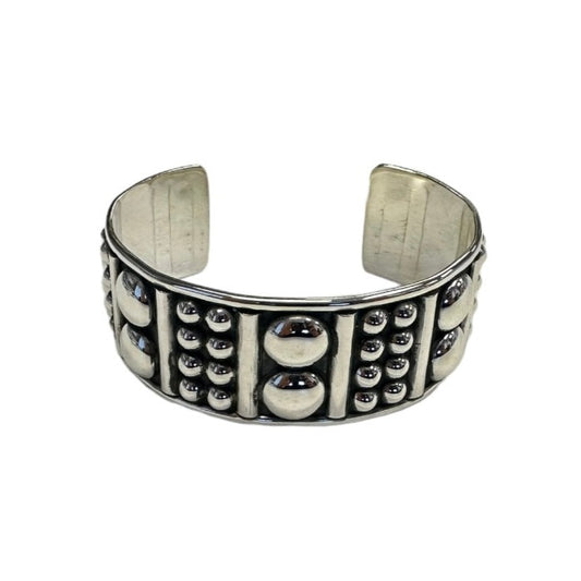 Sterling Silver Dotted Bead Cuff Bracelet
