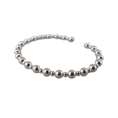 Graduated Bead Cuff Bracelet 5mm Sterling Silver