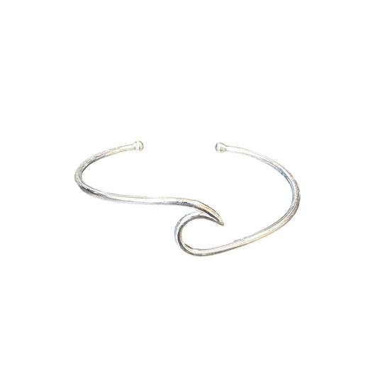 Wave Cuff Bracelet 1/2" Wide Sterling Silver