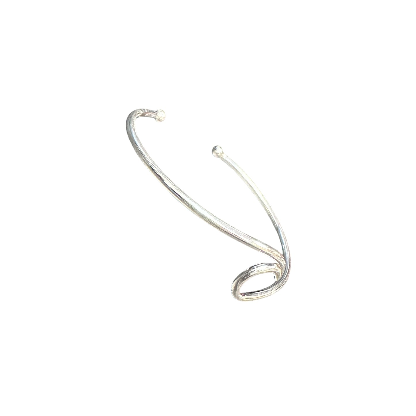 Wave Cuff Bracelet 1/2" Wide Sterling Silver