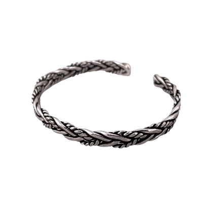 Braided 7.5mm Cuff Bracelet Sterling Silver