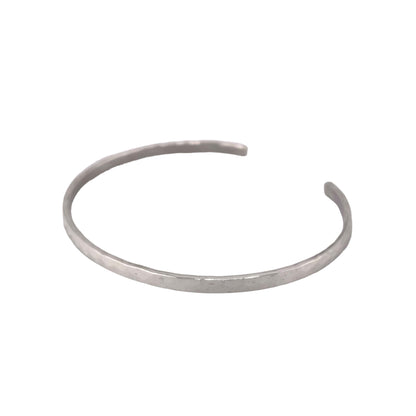 Hammered 3mm Cuff Bracelet Sterling Silver