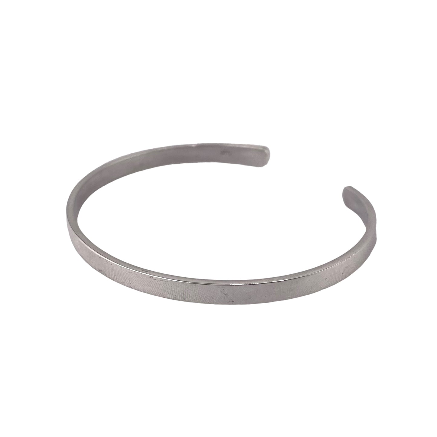 Flat 4mm Cuff Bracelet Sterling Silver