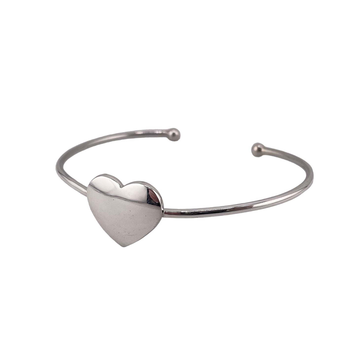 Heart Cuff 16mm Bracelet Sterling Silver