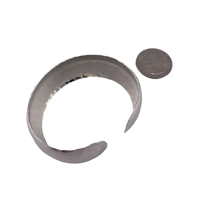 Hammered Cuff 24mm Bracelet Sterling Silver