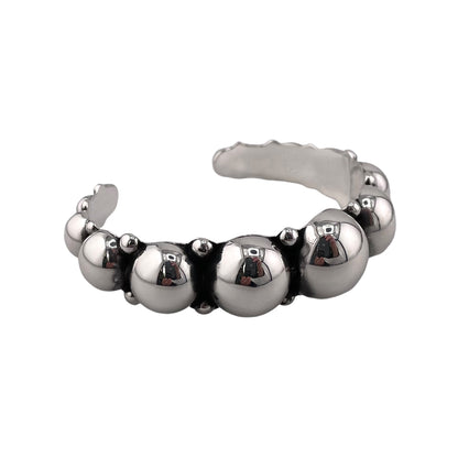 Ball Bead Row 18mm Cuff Bracelet Sterling Silver
