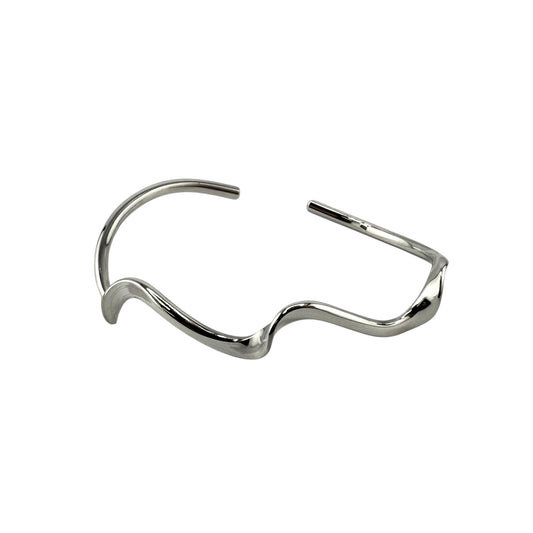 Wave Cuff Bracelet Sterling Silver