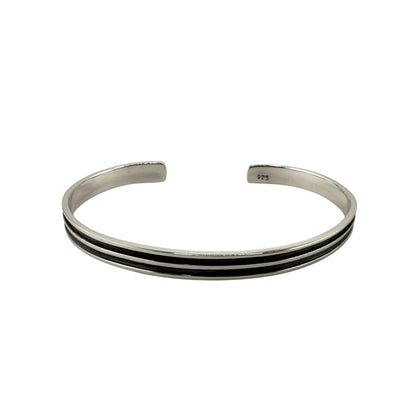 Multi Row Cuff Bracelet Sterling Silver