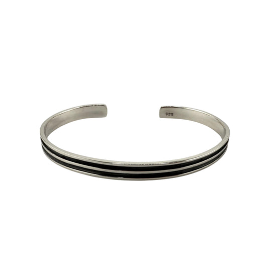 Multi Row Cuff Bracelet Sterling Silver