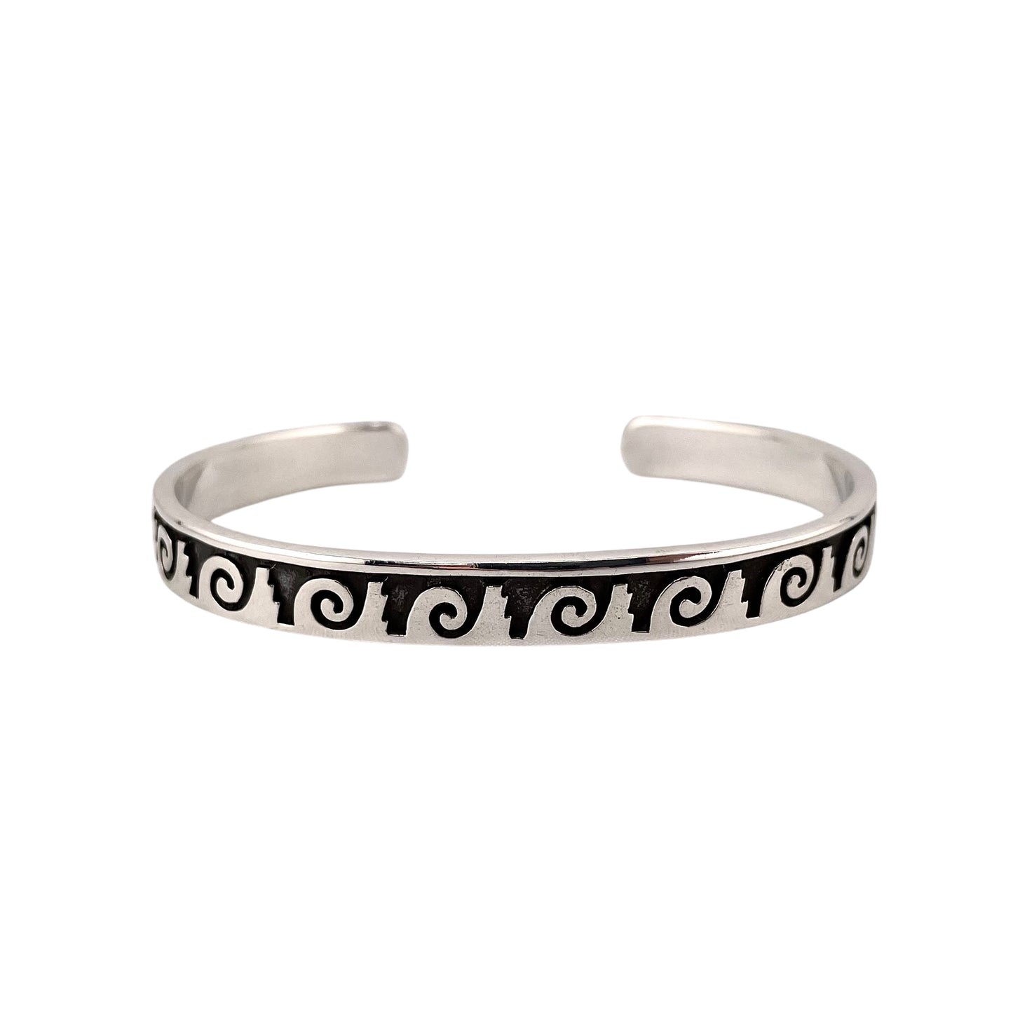 Pattern Cuff Bracelet Sterling Silver