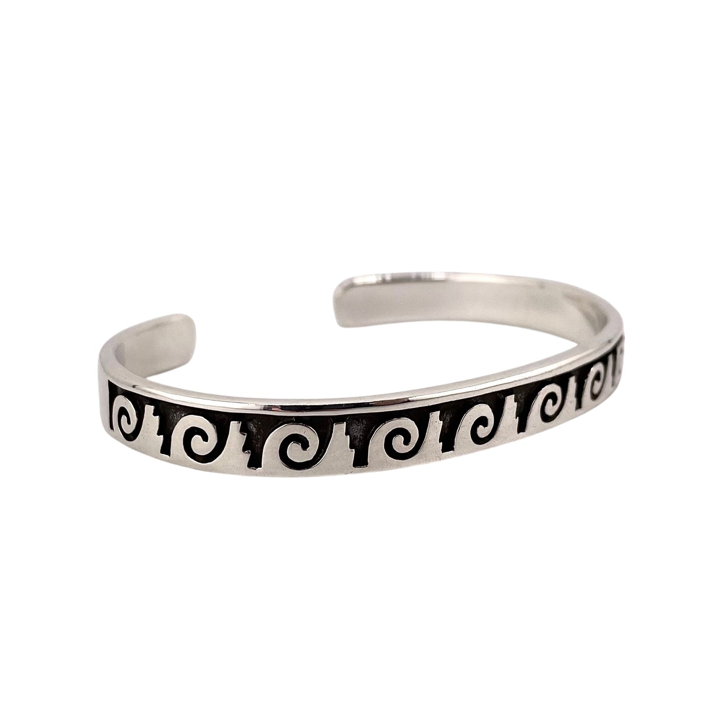 Pattern Cuff Bracelet Sterling Silver