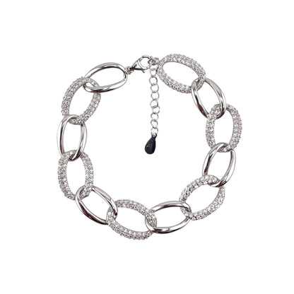 CZ Link Bracelet Sterling Silver