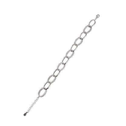 CZ Link Bracelet Sterling Silver