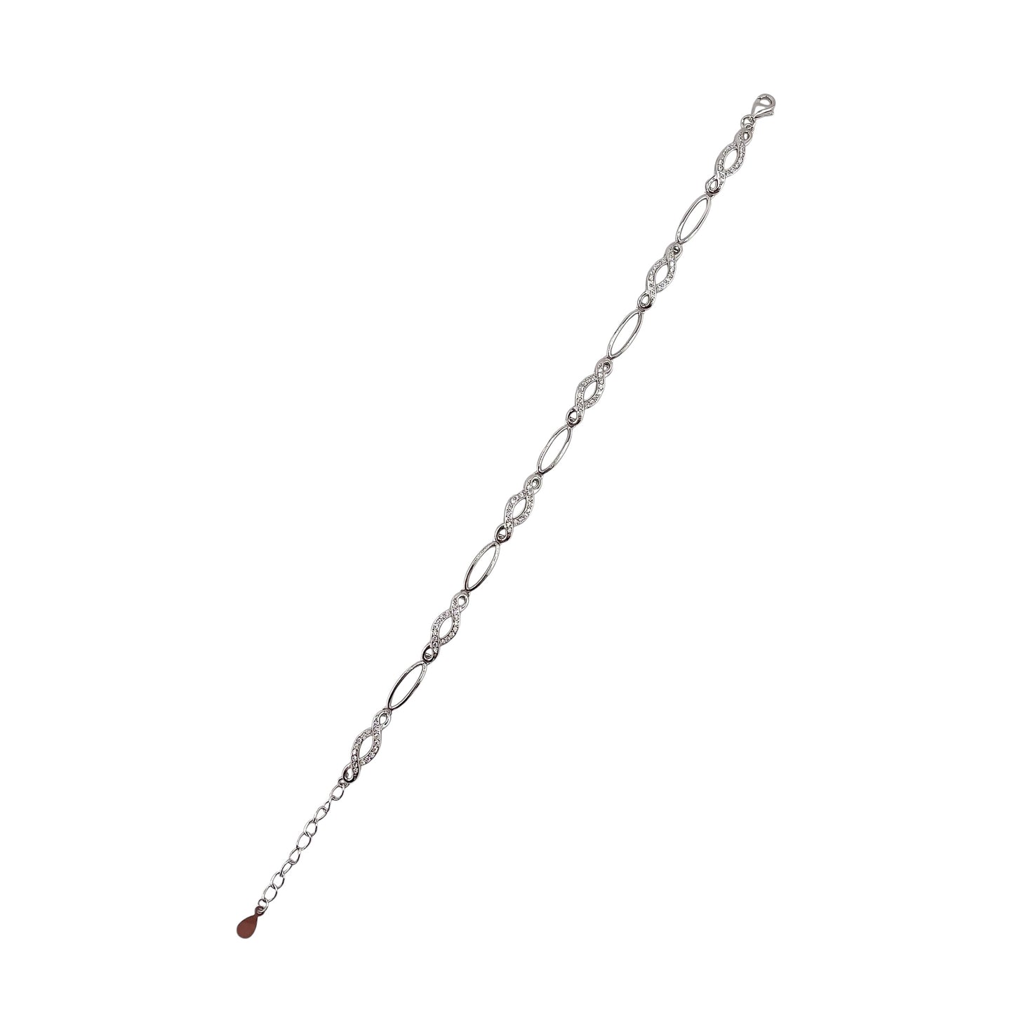 CZ Link Bracelet Sterling Silver