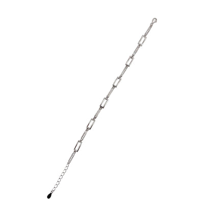 CZ Link Bracelet Sterling Silver