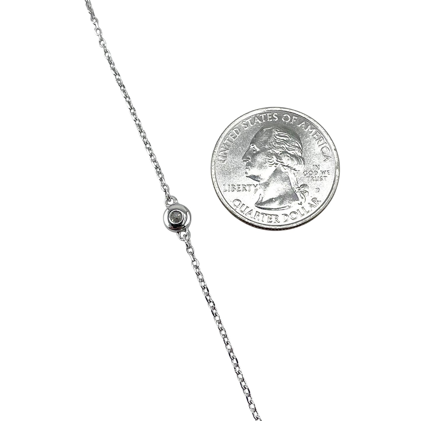 CZ Stone Round Link Bracelet Sterling Silver