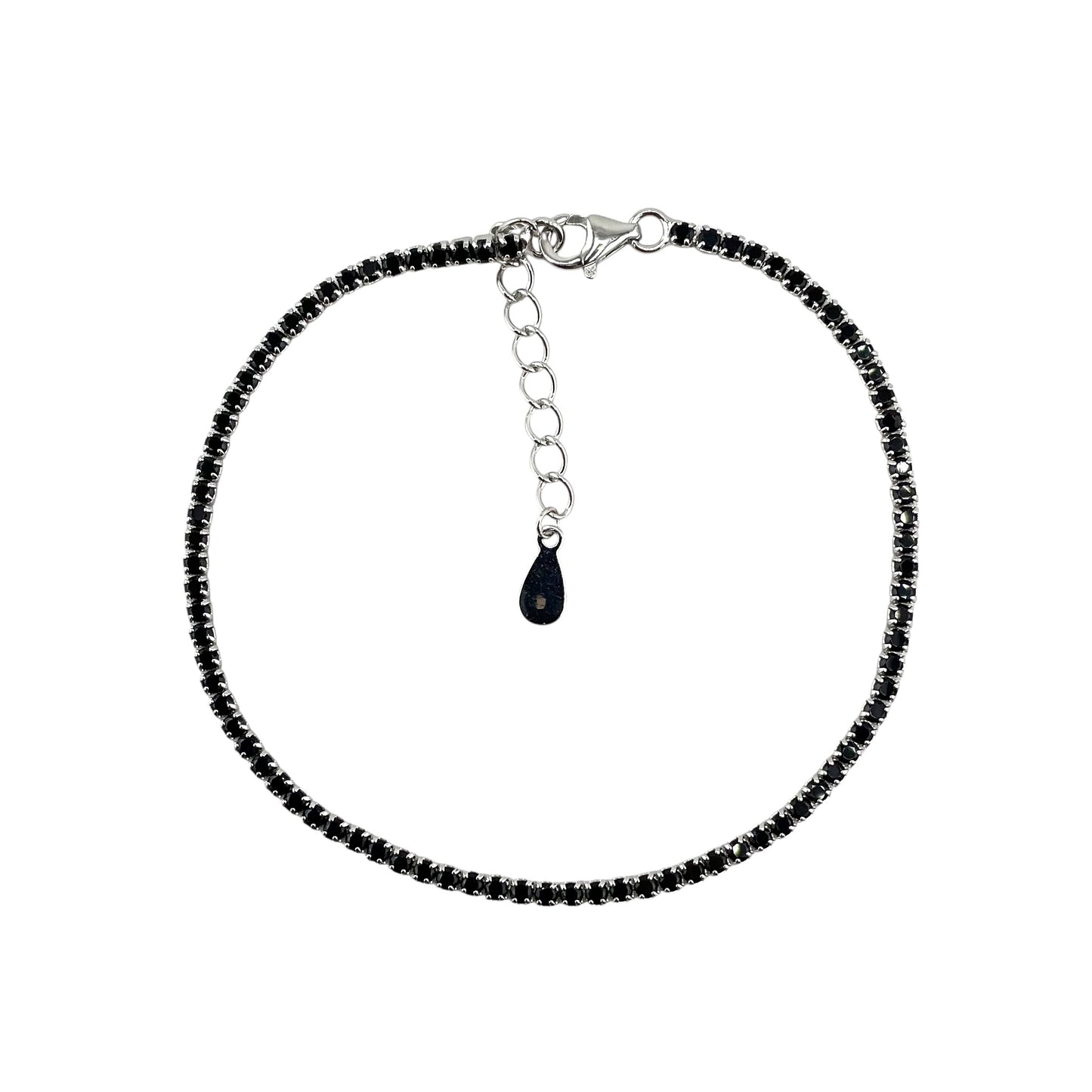 CZ Stone Link Tennis Bracelet Sterling Silver