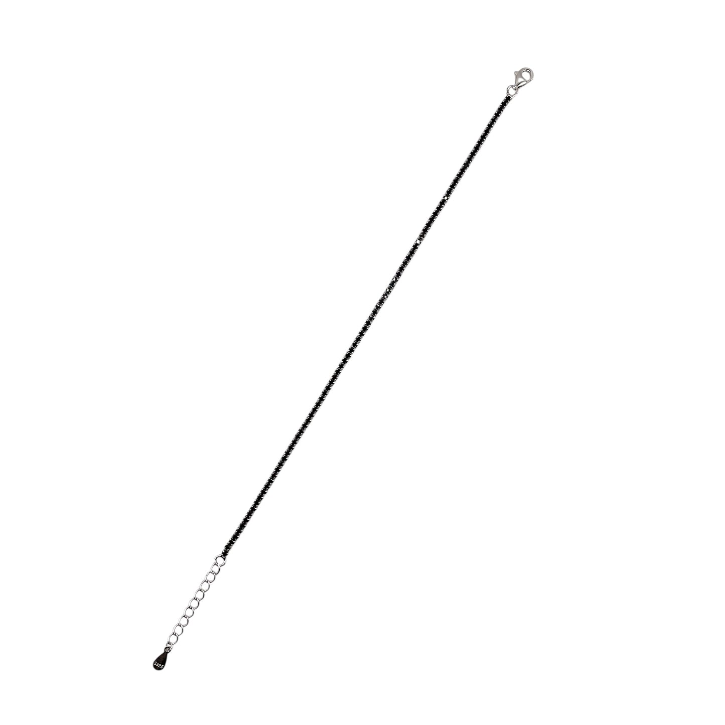 CZ Stone Link Tennis Bracelet Sterling Silver