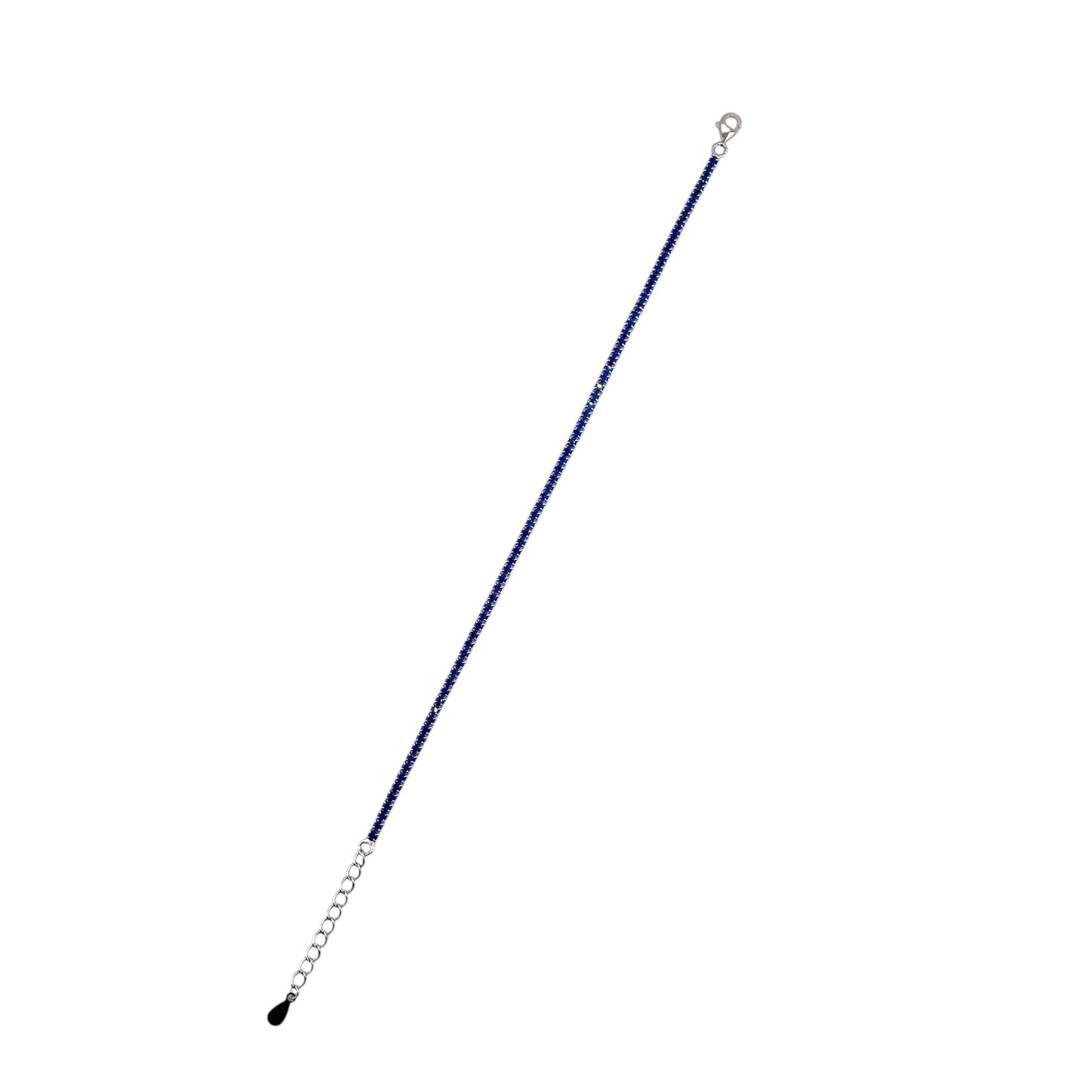 CZ Stone Link Tennis Bracelet Sterling Silver