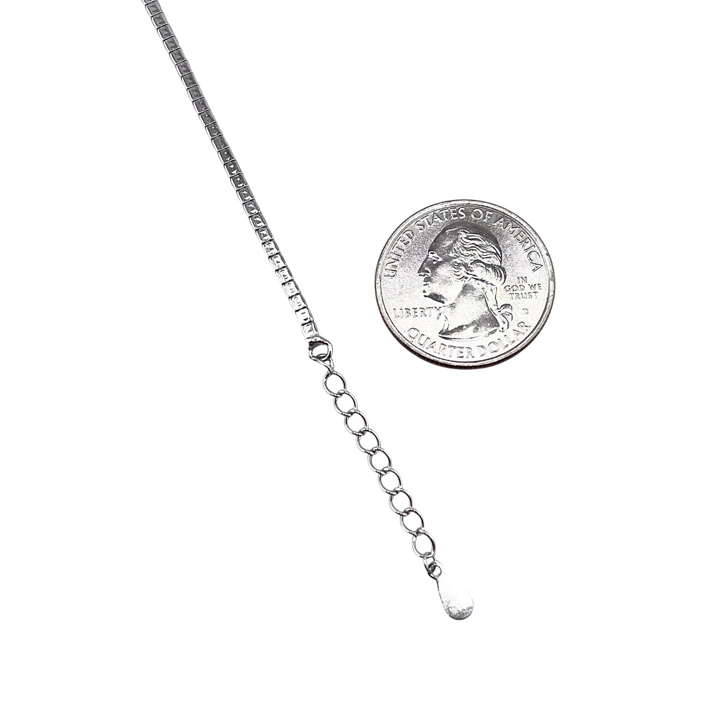 CZ Stone Link Tennis Bracelet Sterling Silver