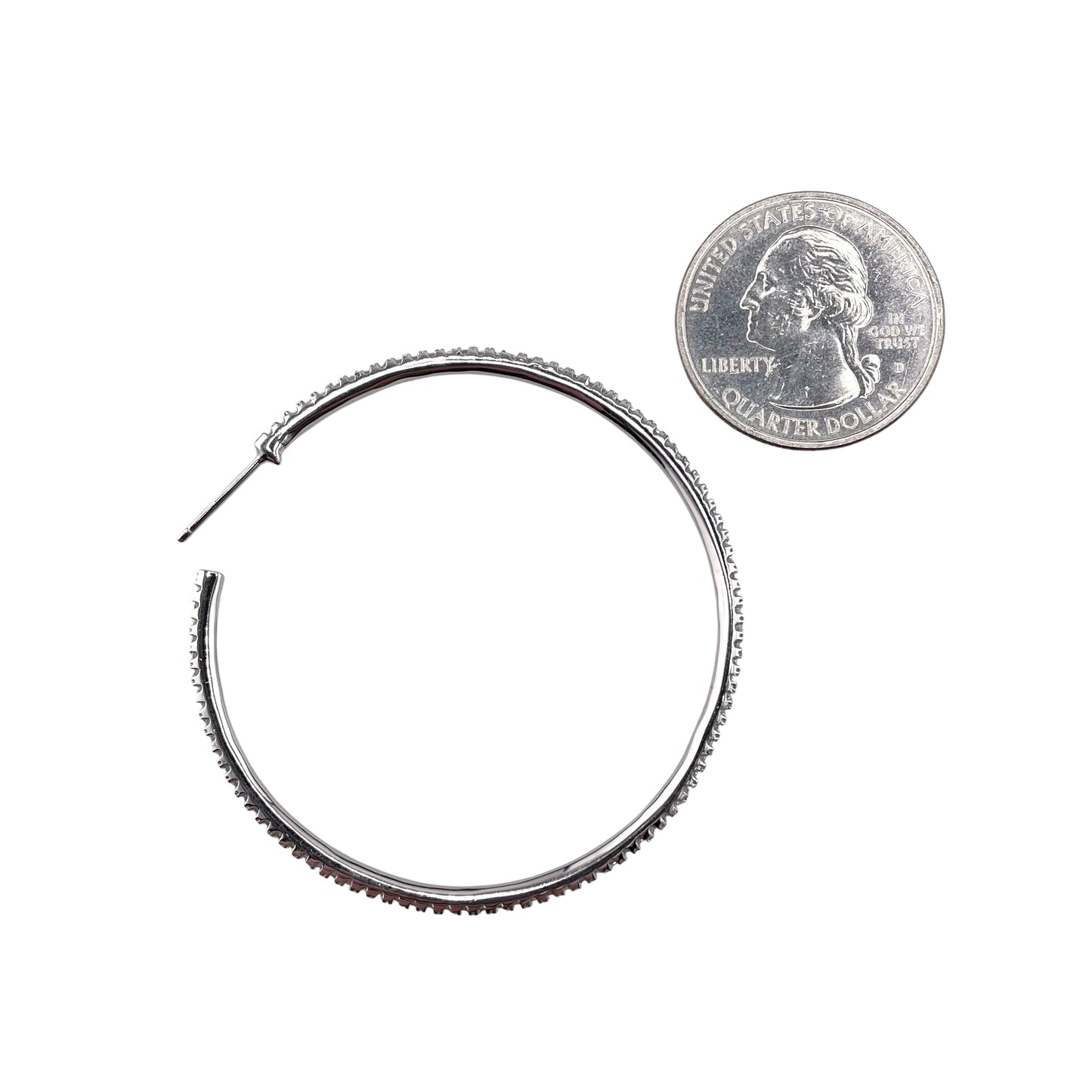 CZ Hoop Earrings Sterling Silver