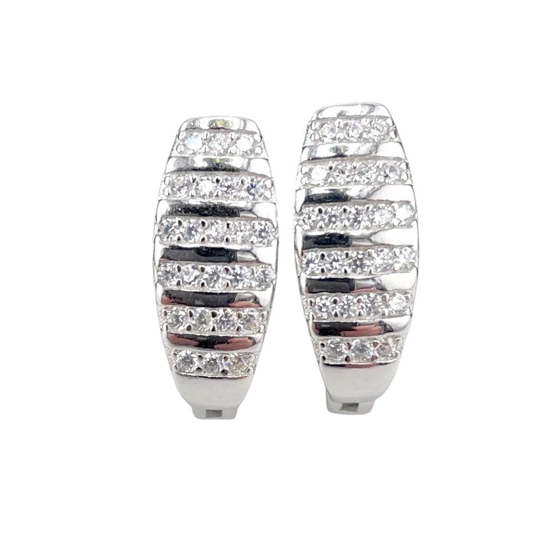 CZ Stud Earrings Sterling Silver