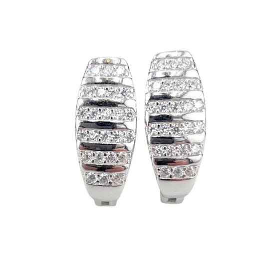 CZ Stud Earrings Sterling Silver