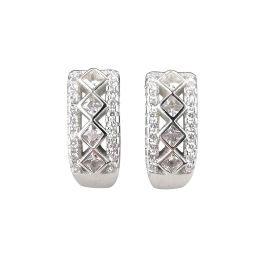 CZ Stud Earrings Sterling Silver