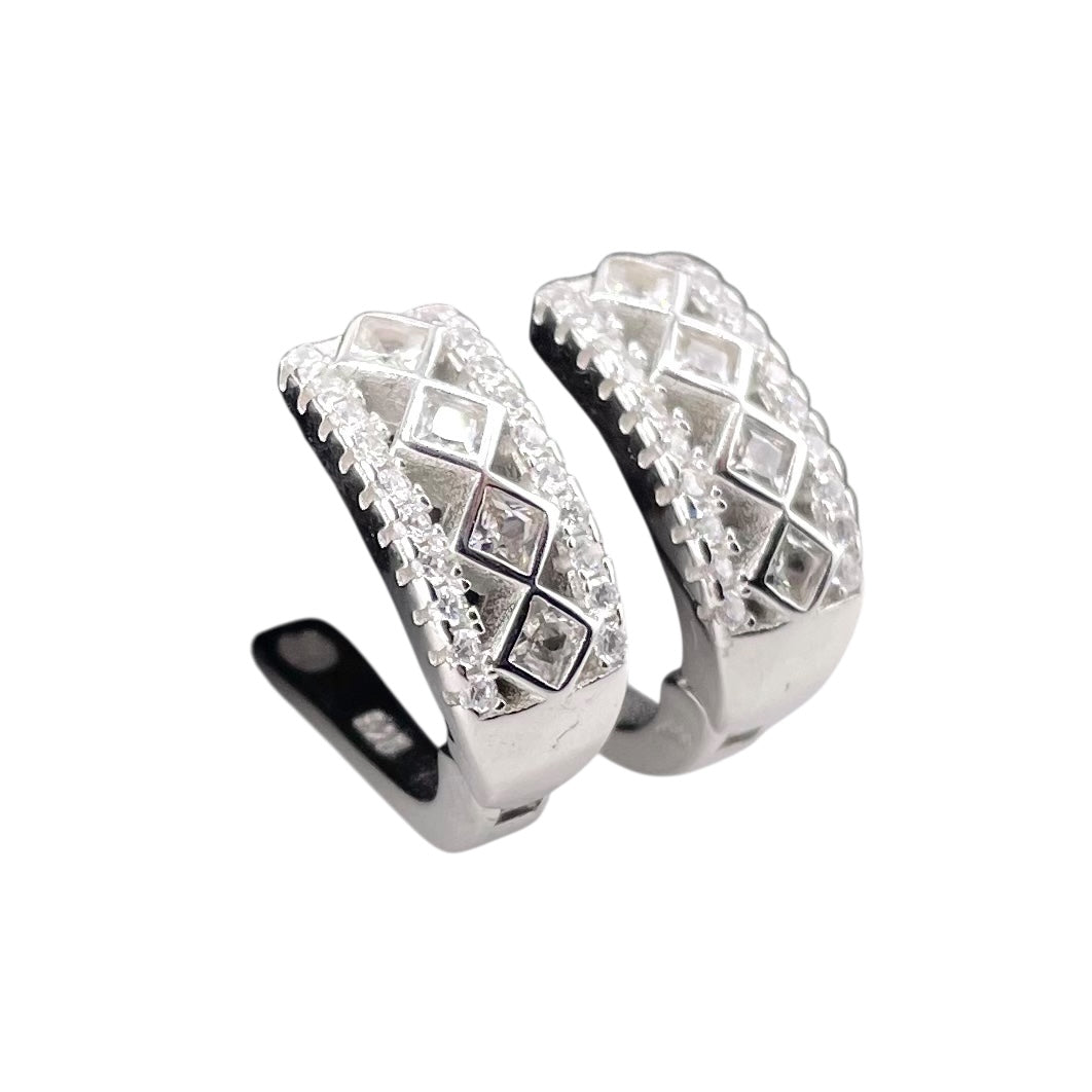 CZ Stud Earrings Sterling Silver
