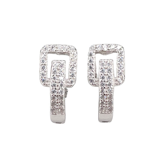 CZ Stud Earrings Sterling Silver