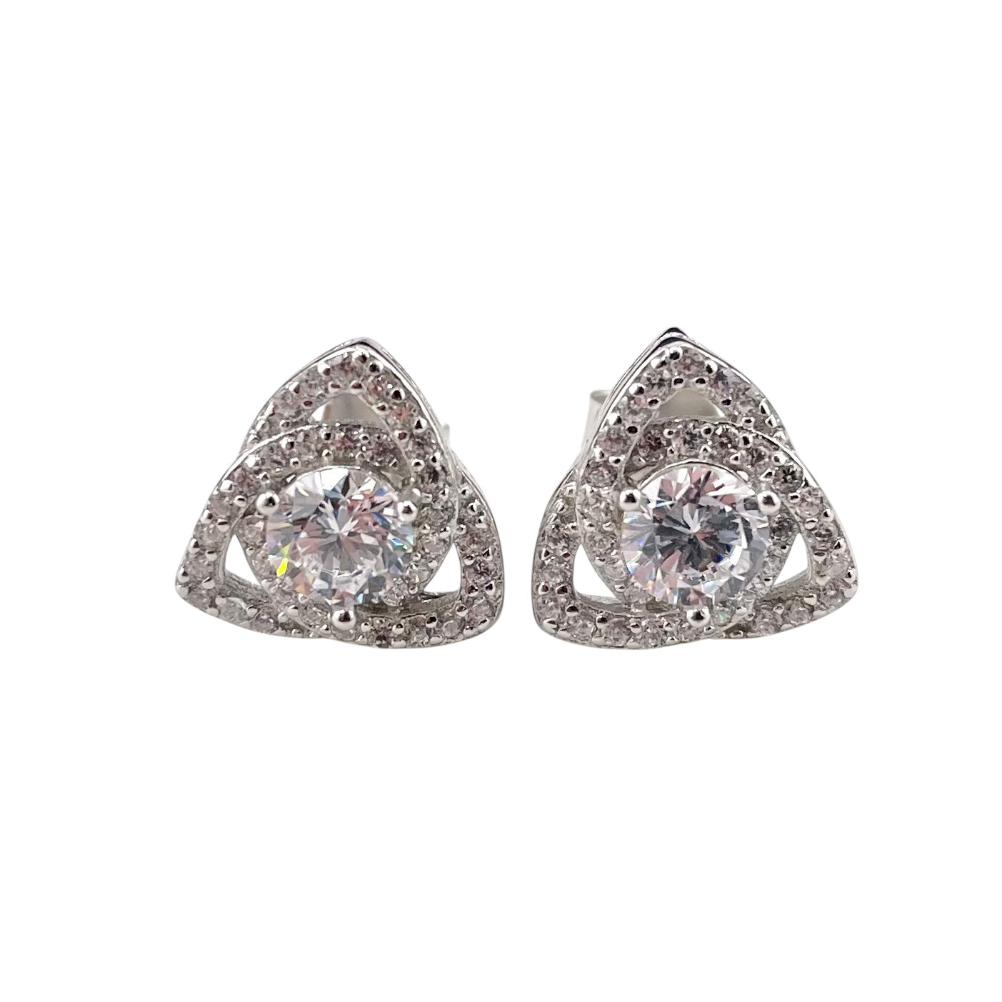 CZ Stud Earrings Sterling Silver