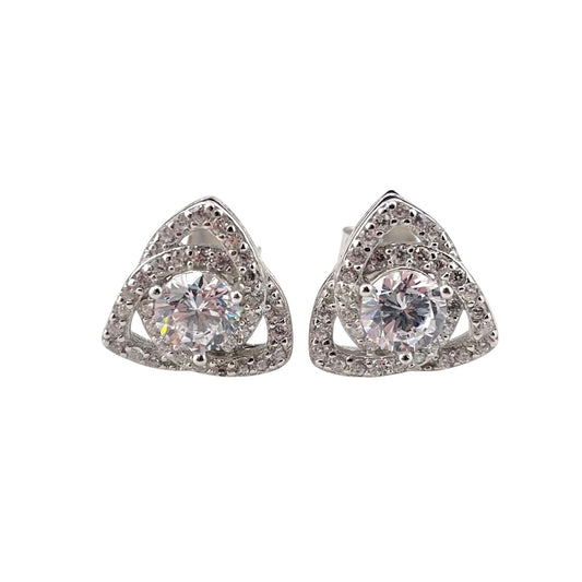 CZ Stud Earrings Sterling Silver