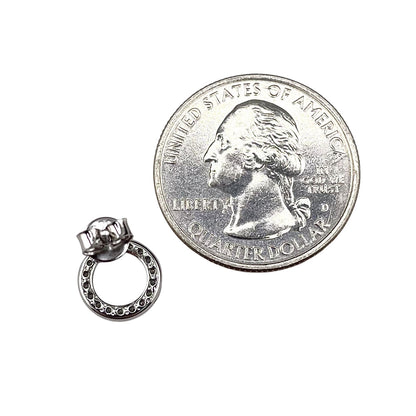 CZ Circle Stud Earrings Sterling Silver