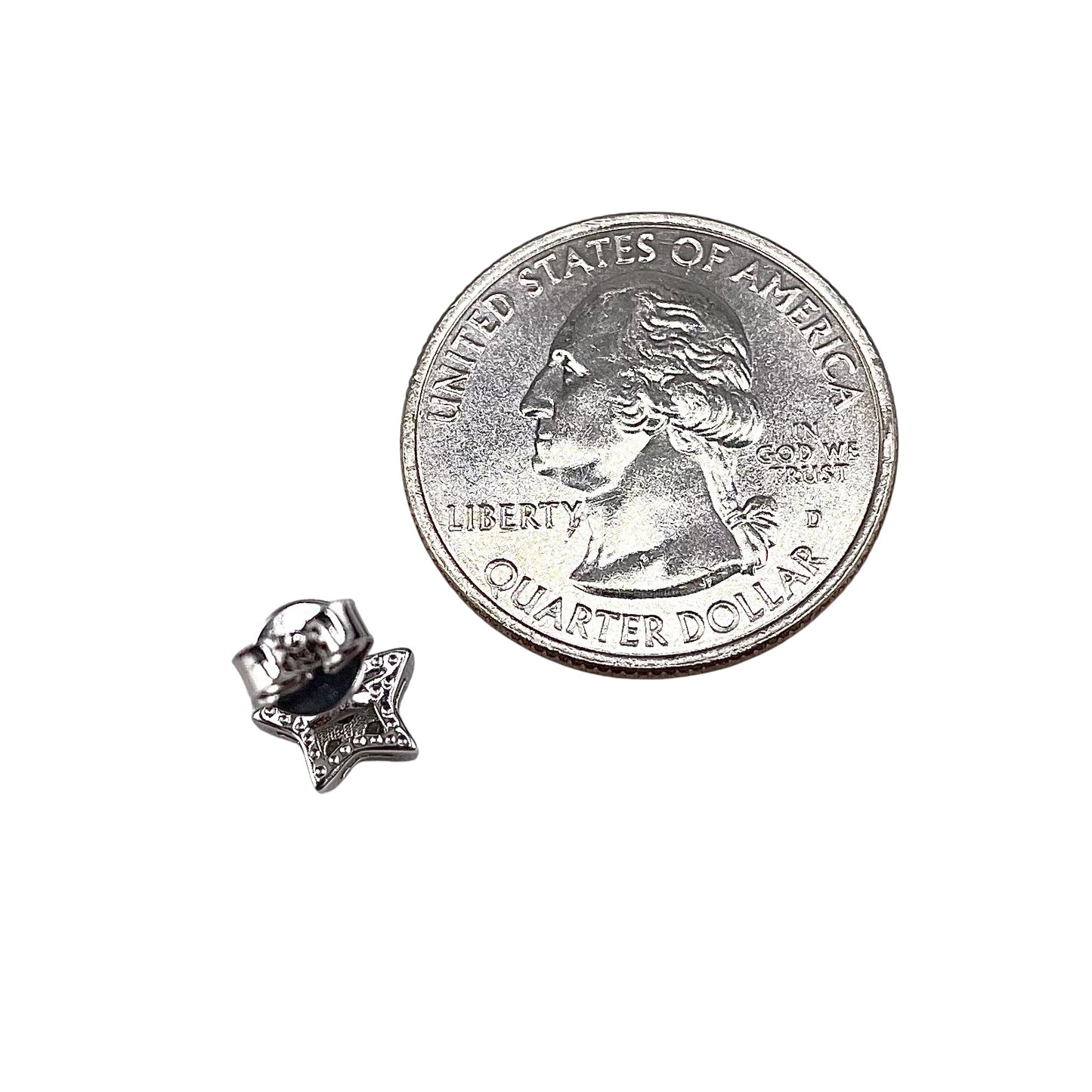 CZ Star Stud Earrings Sterling Silver