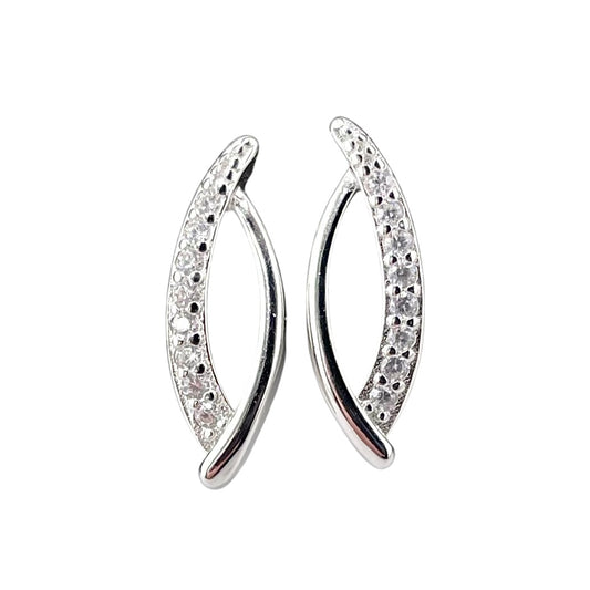 CZ Stud Earrings Sterling Silver