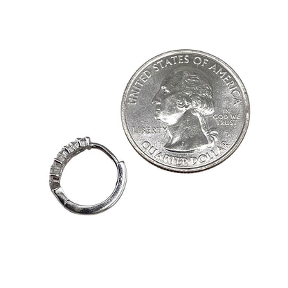 CZ Huggie Hoop Earrings Sterling Silver