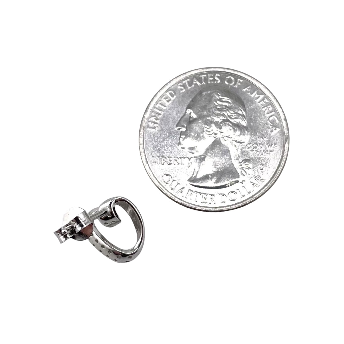 CZ Heart Post Earrings Sterling Silver