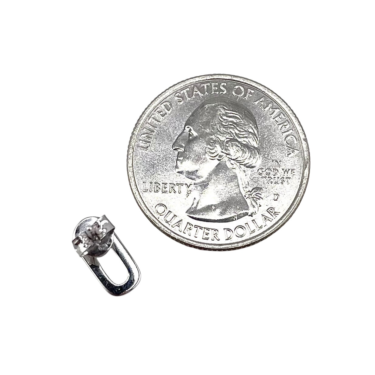 CZ Round Oval Post Earrings Sterling Silver
