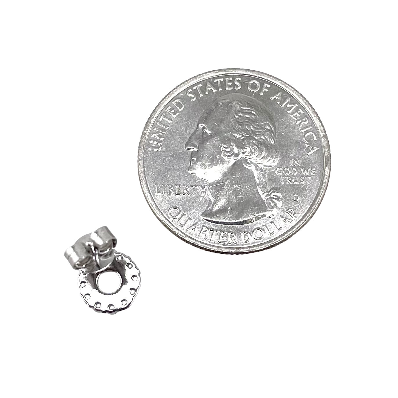 CZ Round Cluster Post Earrings Sterling Silver