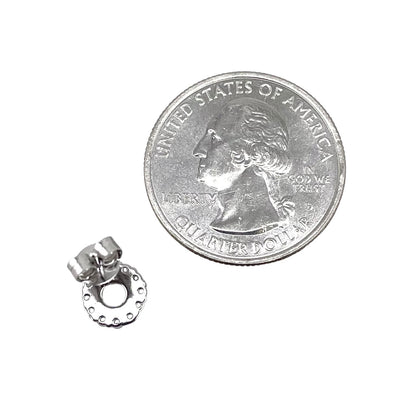 CZ Round Cluster Post Earrings Sterling Silver