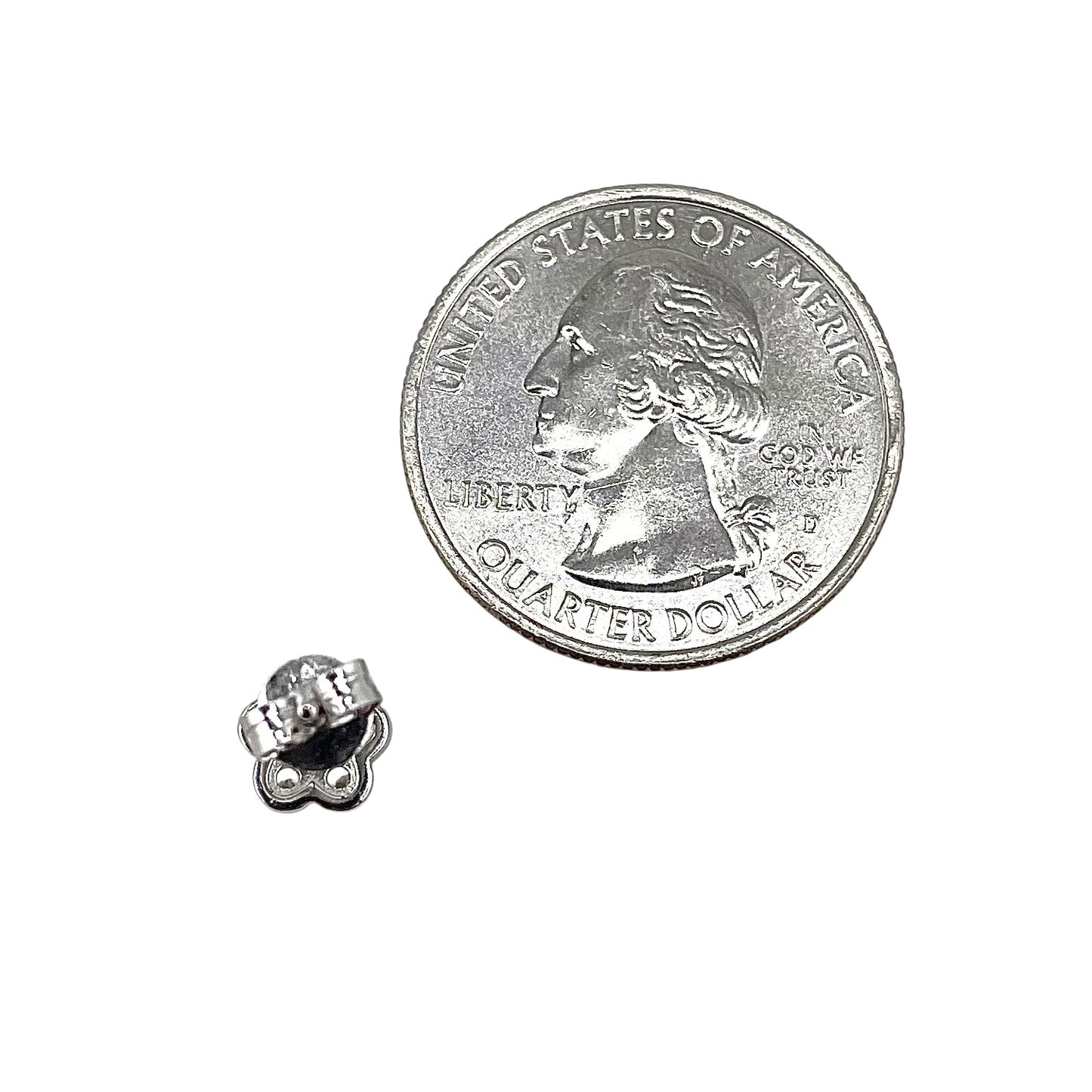 CZ Flower Post Earrings Sterling Silver