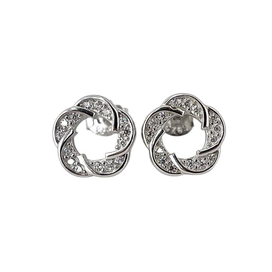 CZ Post Earrings Sterling Silver