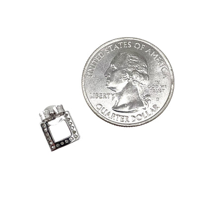 CZ Square Post Earrings Sterling Silver