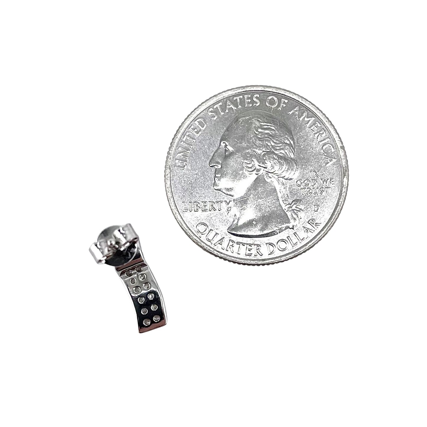 CZ Post Earrings Sterling Silver