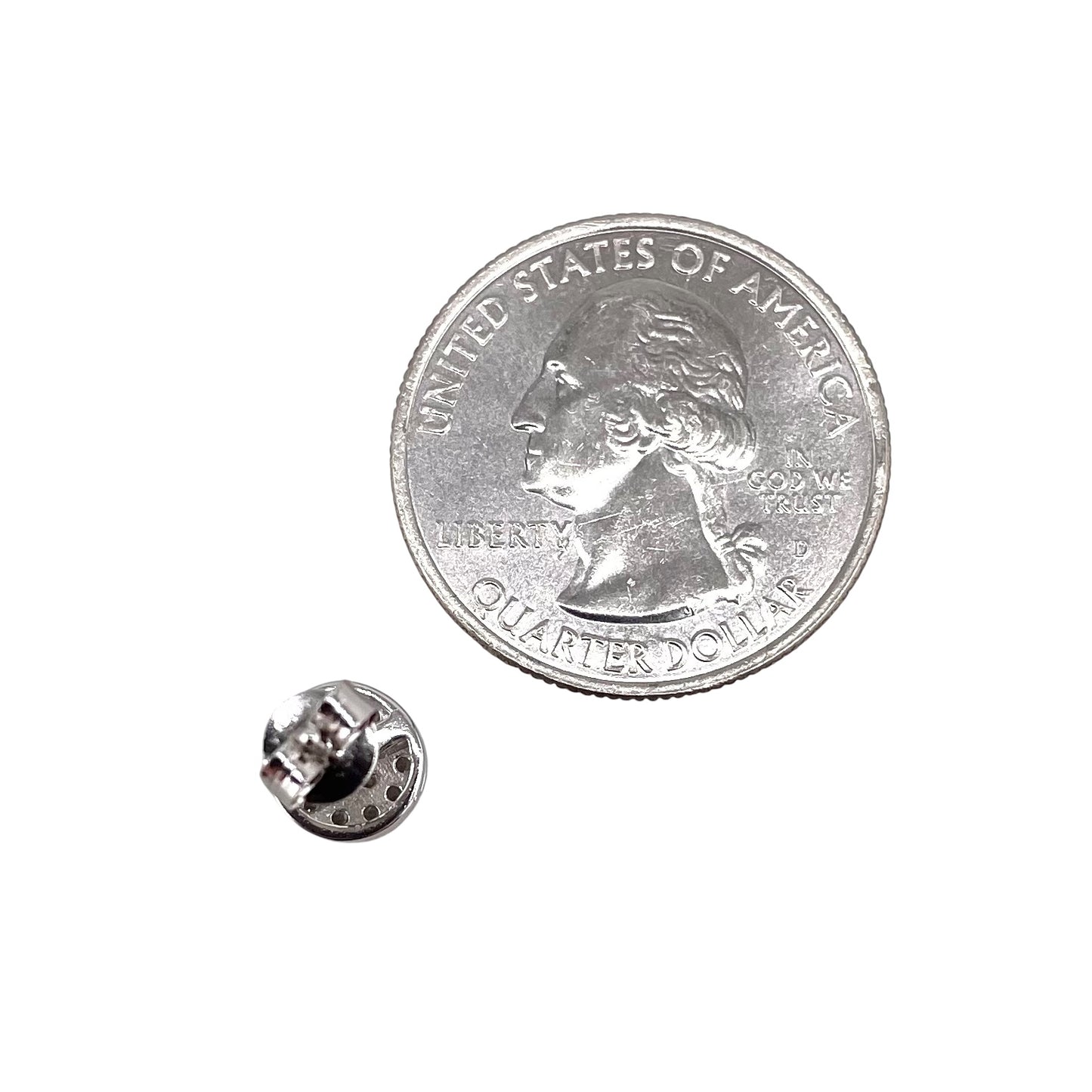CZ Round Post Earrings Sterling Silver