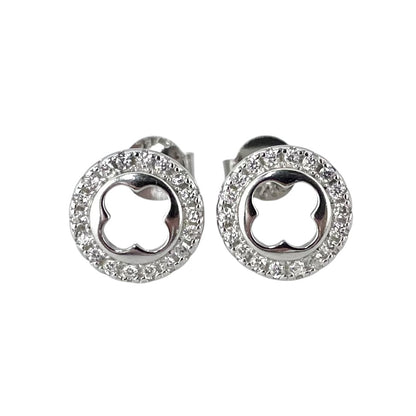 CZ Round Post Earrings Sterling Silver