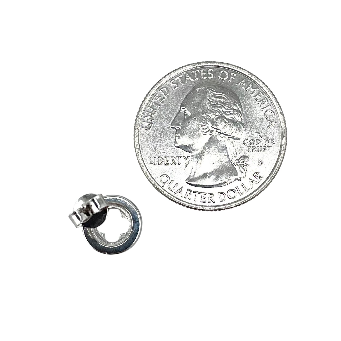 CZ Round Post Earrings Sterling Silver