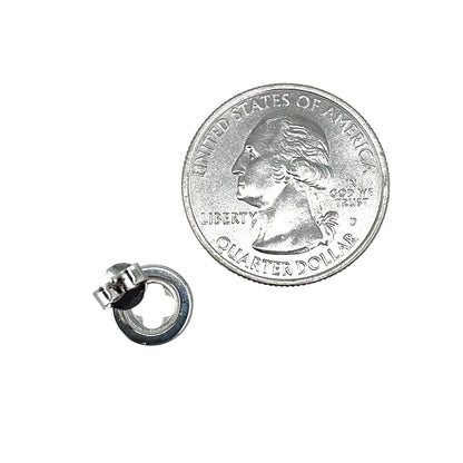 CZ Round Post Earrings Sterling Silver